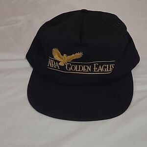 Vtg NRA Golden Eagles Snapback Trucker Hat Cap Black Gold Embroidered USA Made